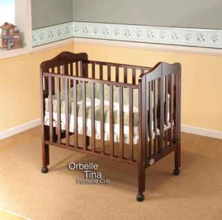 New Tina 3 in 1 Portable Folding Solid Wood Baby   Cherry Finish
