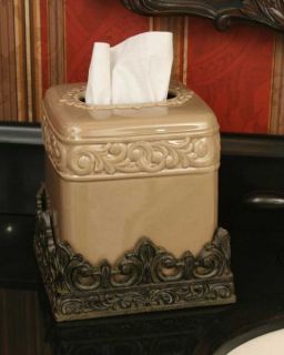  design taupe bathroom tissue cover this beautiful tissue box cover 