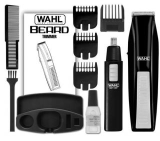   Clipper Wahl 5537 1801 Cordless Battery Operated Beard Trimmer w/ Bonu