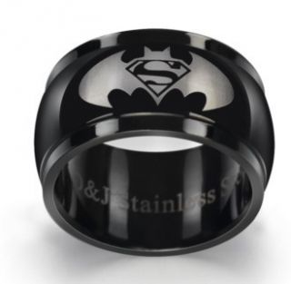 Superman Batman 12mm Mens Wedding Ring Size 8 12 R189