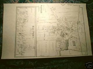 Bayport Sayville Long Island 1873 Map w SURNAMES