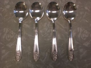 ROYAL SAXONY Round Soup Spoons Silverplate International 1935