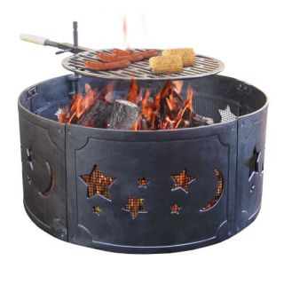 New Portable Big Sky Fire Ring BBQ Pit Stars & Moons Free Shipping