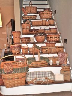 Longaberger Lot of 31 Baskets Pottery Lids 1992 2001 Liners J w Combos 