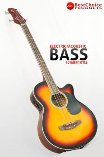Sunburst Electric Acoustic Bass Guitar Equalizer EBA SB