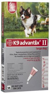 Bayer K9 Advantix 2 II 21 55 lbs 4 month supply 4 DOSES EPA APPROVED 