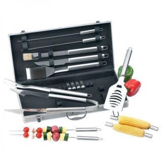 Chefmaster 18 PC Stainless Steel BBQ Barbeque Long Handle Tool Set in 