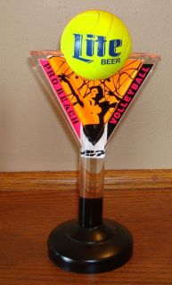   AUTHENTIC MILLER LITE Beer Pro Beach Volleyball Tap Handle NOS Acrylic