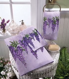   Flower Floral Bath Hand Towel Set Washcloth Bathroom Decor