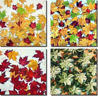 Cole Leaves Leaf Kitchen Ceramic Accent Tile Set Art