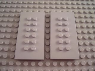 Lego 2 Light Bluish Gray 4x8 Plates with Center Studs