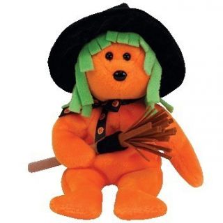 Ty Beanie Baby Babies Spells The Halloween Witch Bear in Hand Adorable 