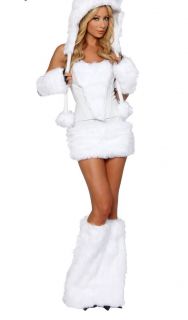 Sexy Polar Bear Corset Costume One Size White New Fancy Fashion Nylon 