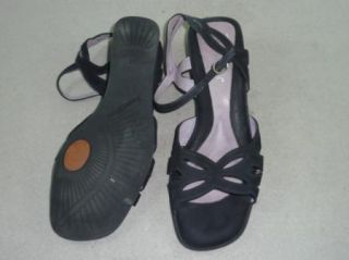Womens Beautifeel Black Suede Comfort Sandals 39 Sz 8