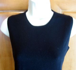 PRADA Beautiful Italian Black Cashmere Sleeveless Sweater Shell 40