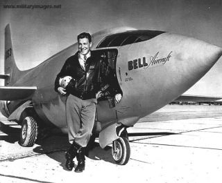 Bell x 1 Chuck Yeager Aviationtest Pilot Autograph Chalmers Slick 