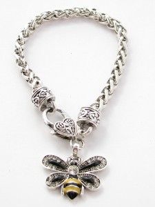 bumble bee crystal fashion chain bracelet jewelry