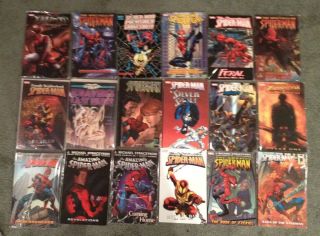    Novels tpb lot Amazing Spider Man OOP Venom Lizard Wolverine Bendis