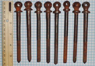 Group of 8 Antique French Bed Bolt Screws