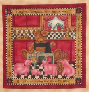 Quilting Bee Pigs Sewing Machine 10 75 Quilt Block Square Cotton 