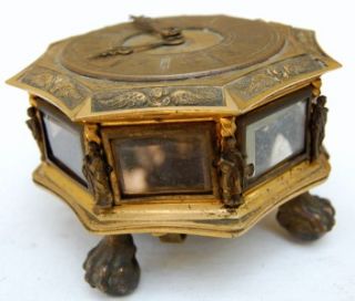   Johann Matteyka Schopkea Brass Footed Table Alarm Clock Bell