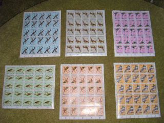 Panama Birds 1967 Compl Set of 6 Sheets Tete Beche