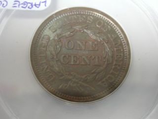 1854 Large Cent Coronet ANACS recolored Uncirculated details