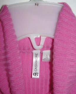 Belk Pink 100 Cashmere Slim Fit Turtleneck Sweater Womens Sz L May Fit 