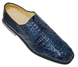 Belvedere Coppola Navy All Over Genuine Hornback Crocodile Shoes 