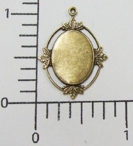 21703 3 PC Brass Oxidized Charm Setting for 18x13 Jewelry Finding 