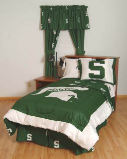   Spartans Queen Comforter Sham Decor Collegiate Bedding Set