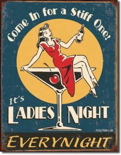 Vintage Tin Bar Ad Sign Ladies Night Beer Signs Humor