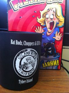   Rat Rod Chopper Bobber Psychobilly Rockabilly Koozie Tybee Island Beer