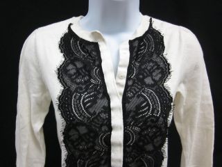 Behnaz Sarafpour for Target Ivory Black Lace Cardigan S