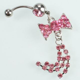   Crystal Navel Belly Button Ring Random Color Body Jewelry