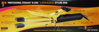 Gold N Hot Straight N Curl Ceramic Styling Iron 2 in 1