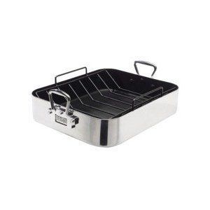 Bialetti Extra Large Heavy Duty Aluminum Roaster with Rack New in Box 