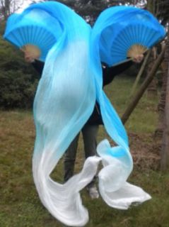 3m belly dance silk fan veil, 2pc(1R+1L), light flowy silk. free 