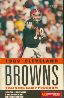 1989 Cleveland Browns Training Camp Program Bernie Kosar on Cover