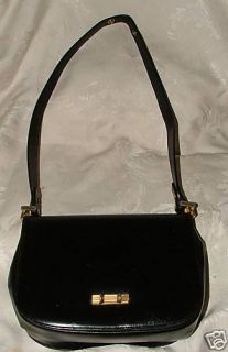 Vintage Bienen Davis 1960s Black Leather Shoulder Bag