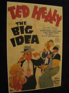 Stooges Ted Healy 1934 The Big Idea Three Movie Poster