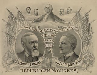 Republican Candidates 1888 Benjamin Harrison Levi Morton 13x19 Print 
