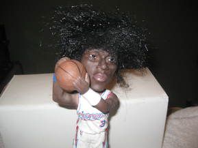 Detroit Pistons Ben Wallace Real Hair Afro SGA Bobble Bobblehead Gem 