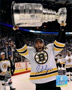 Patrice Bergeron Boston Bruins Signed Autographed Raising Stanley Cup 
