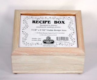 Sudberry House White Washed Oak Recipe Box for Needlepoint Photo Cross 