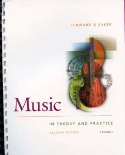Music in Theory Practice Vol 1 7th Ed Benward Saker