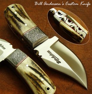 Hand Made By Bill Anderson A RARE CUSTOM SKINNING KNIFE TOOL STEEL 