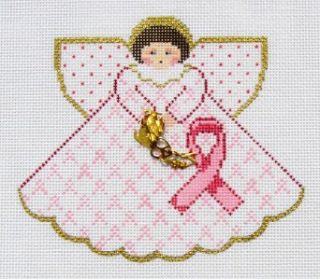 Painted Pony Pink Ribbon Angel of Hope Handpainted HP Needlepoint 