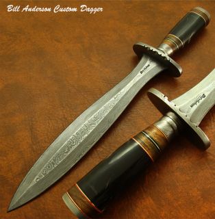 Bill Andersons Exquisite RARE 1 of A Kind Custom Damascus Art Dagger 