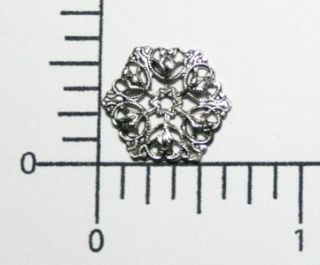 20994 4 PC Matte Silver Oxidized Victorian Filigree Finding Jewelry 